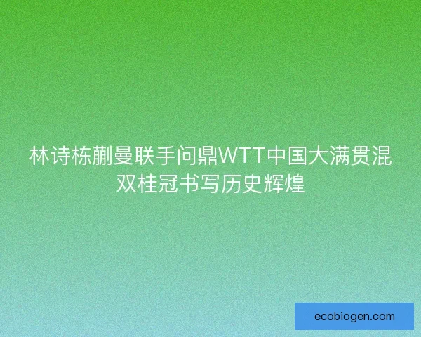 林诗栋蒯曼联手问鼎WTT中国大满贯混双桂冠书写历史辉煌