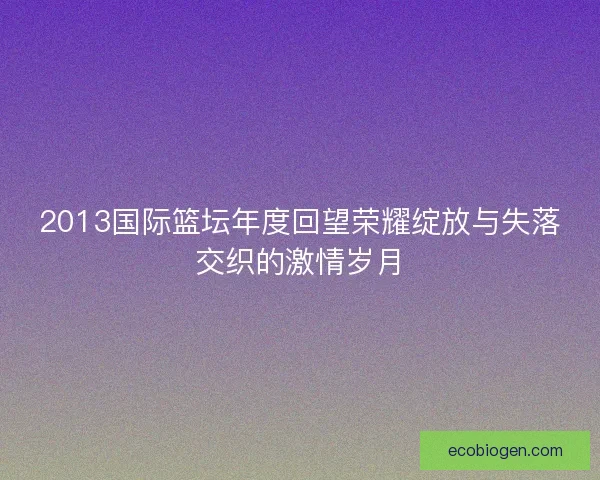2013国际篮坛年度回望荣耀绽放与失落交织的激情岁月 2013国际篮坛年度回望荣耀绽放与失落交织的激情岁月