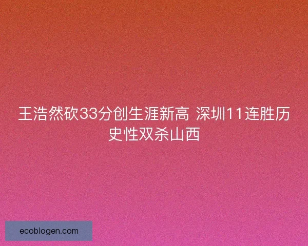 王浩然砍33分创生涯新高 深圳11连胜历史性双杀山西